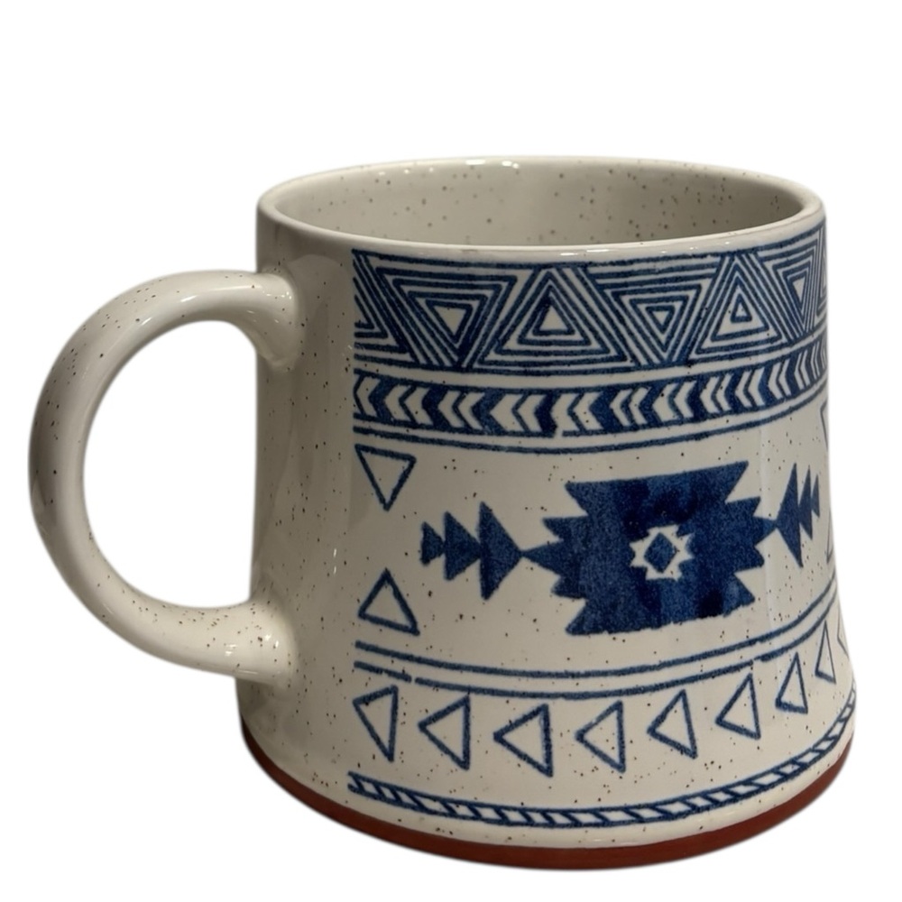 Spectrum Designz Blue Speckled Aztec Coffee Mug Geo Geometric Large Cup - Picture 4 of 6